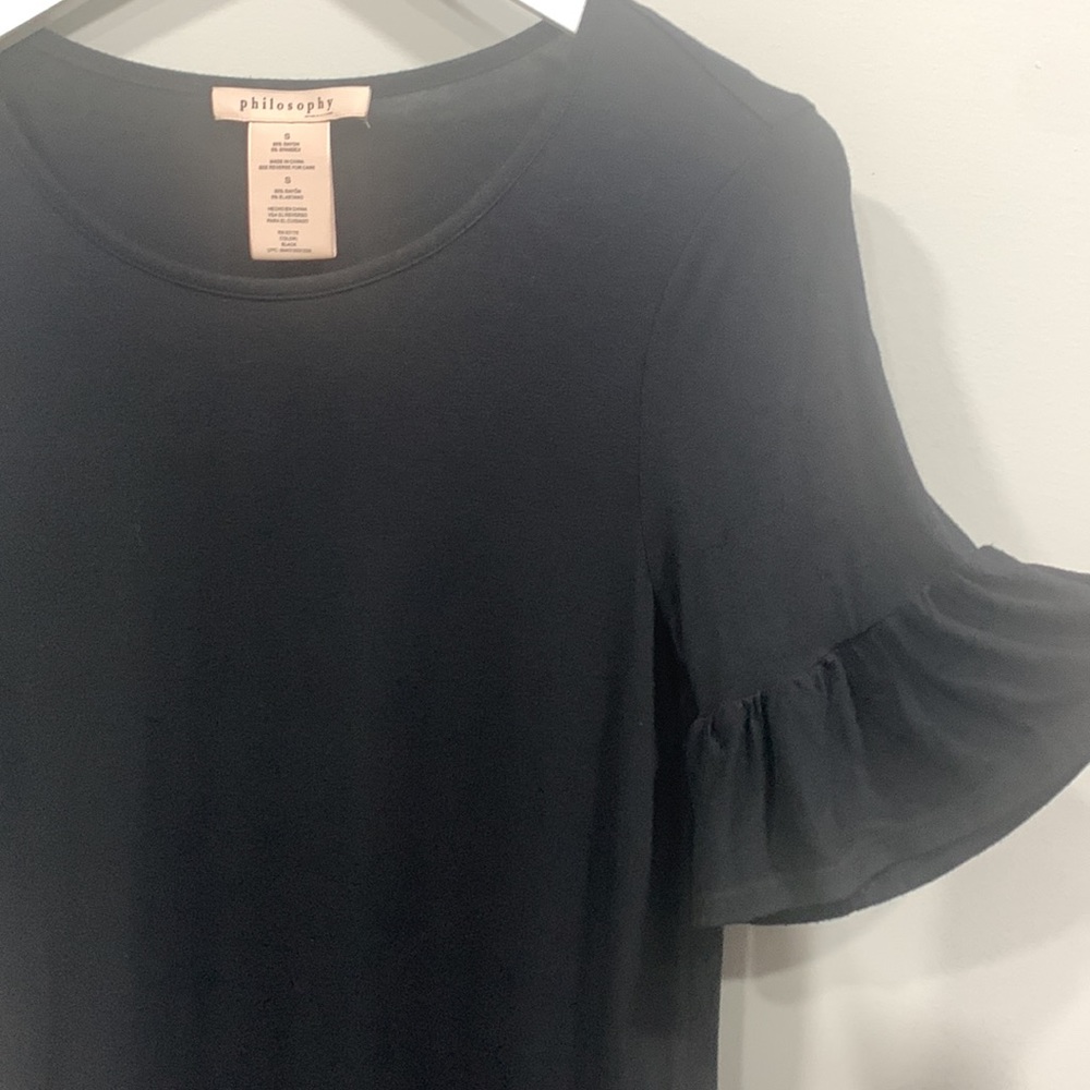 Philosophy Ruffle Short Sleeve Basic Classic Simp… - image 3